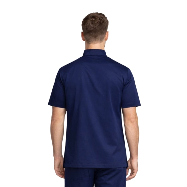 Bluza kucharska granatowa na napy elastyczna krótki rękaw roz.3XL
